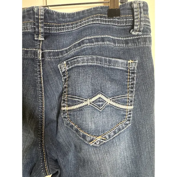 Vintage Y2K Mudd Jeans Size 9 Bootcut Low Rise Medium Dark Wash Denim Flared - Image 6
