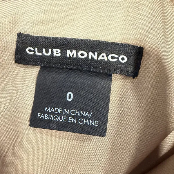 Club Monaco Size-0 Womens Dress Wool‎ Blend Lined with Leather Trim - Image 2
