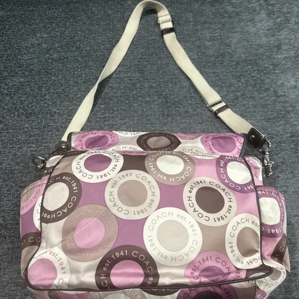 Coach Signature Snaphead F18377 Pink Multifunction Diaper Baby Messenger Bag Pad - Image 11