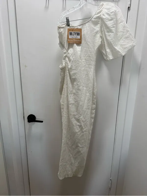 Seven Wonders White Marloe Cutout One Shoulder Puff Sleeve Maxi dress NWT Small - Image 7