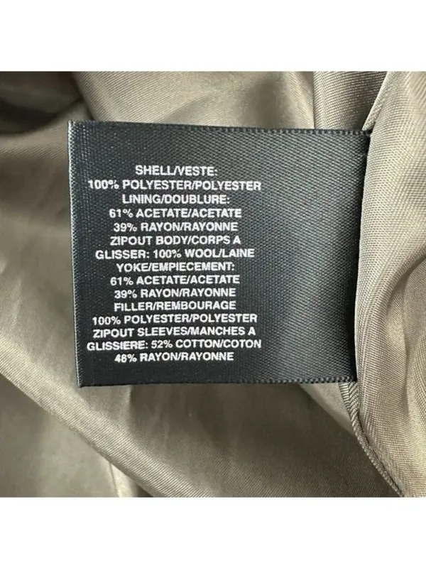 Bill Blass Womens Long Trench Coat Button Front Khaki Wool Blend Water-Resistant - Image 6