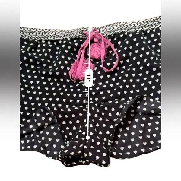 Lele Sadoughi x Roller Rabbit Black, White & Pink Heart Print Pajama‎ Set Sz L - Image 10