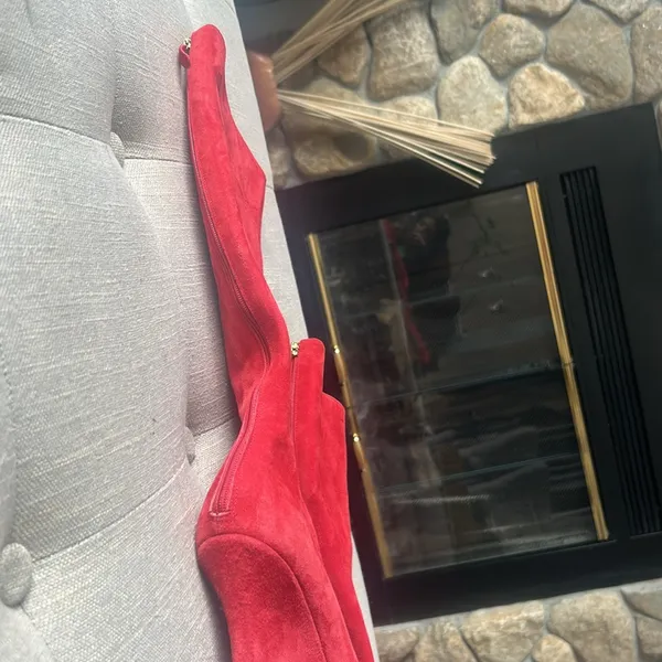Kate Spade Women's Red Suede Boots Size 7 - Image 6