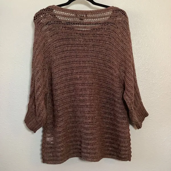Tribal Brown Sweater XL Open‎ Knit Forest Fairy Autumn Fall Bohemian Boho Hippie - Image 2
