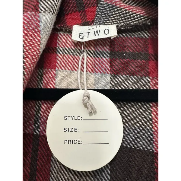 Plaid Waterfall Open Front Wool Polyester Vest New Size L Vibrant Autumn Vibe! - Image 8