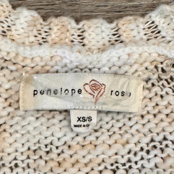 Penelope Rose Open Front Cardigan Duster Sweater XSmall Small Cream‎ Knit - Image 4