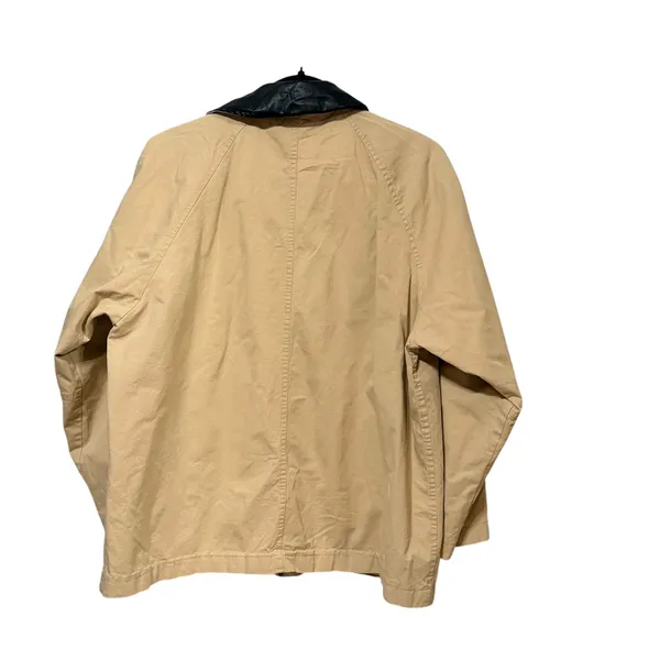 NIA Tan Cotton Canvas Barn Jacket Faux Leather Collar Zip Front NJ-2023-1 Small - Image 2