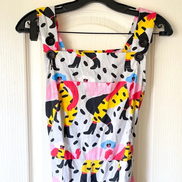 Nooworks Dancing‎ Ladies Overalls Cotton Print XS EUC - Image 4