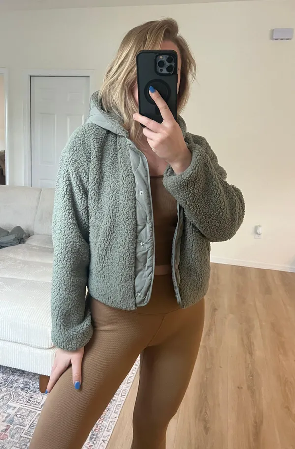Lightweight cropped fleece jacket Size M - Image 3