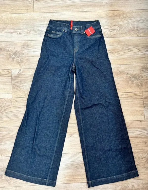 SPANX Dark Wash Wide Leg Jeans Size M NWT - Image 2