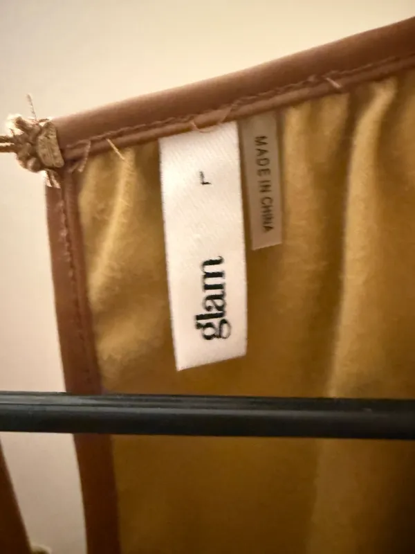 Camel Leather Romper Tan Size L - Image 3
