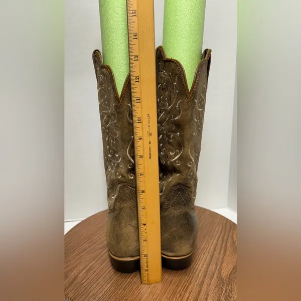 Twisted X Womens Embroidered Brown Tan Leather Distressed Cowboy/girl Boots 8.5 - Image 2