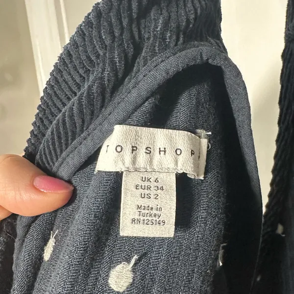 Topshop Polkadot Corduroy Overall Dress - Image 5