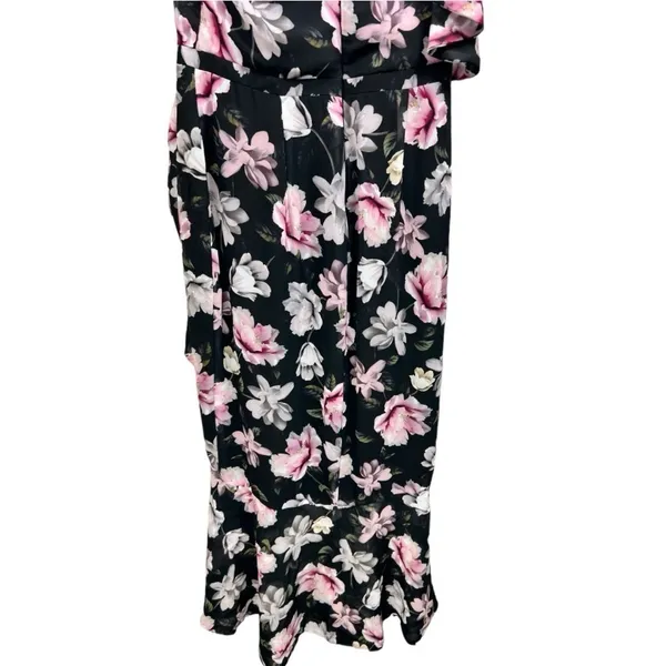 NWT AQUA Formal One Shoulder Ruffle‎ Floral High-Low Midi Dress Black Size 4 - Image 12