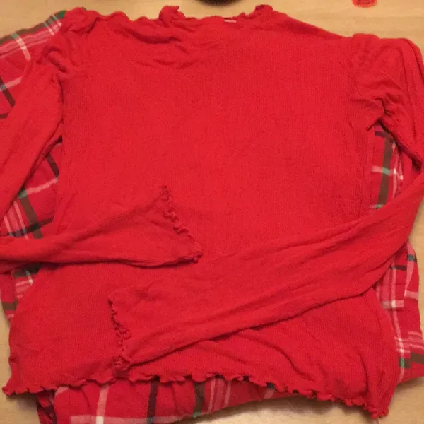 Womens 2Pc plaid pj top & pants set Red Size Small/Medium - Image 6