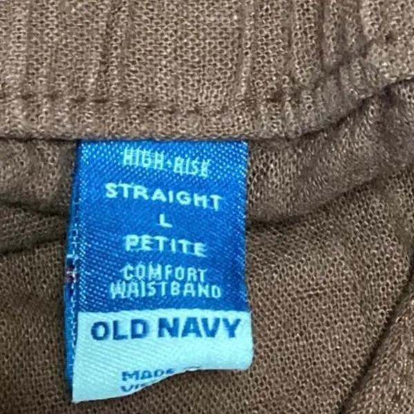 Old Navy Women's Brown High Rise Waist Band Ankle Straight Leg Trouser Pants L - Image 4