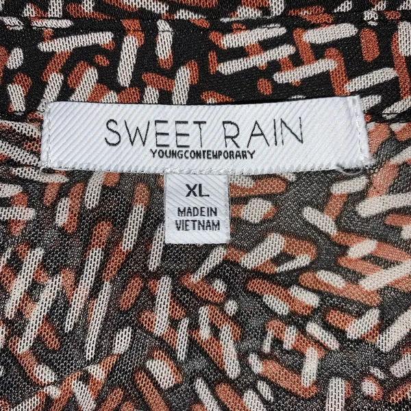 Sweet Rain mesh button front women's top size XL 90's style - Image 7