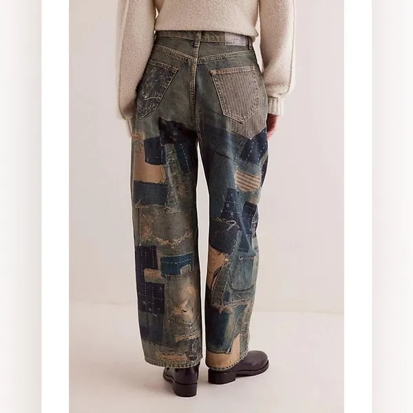 Free people Illusions Printed Relaxed Jeans - Image 5