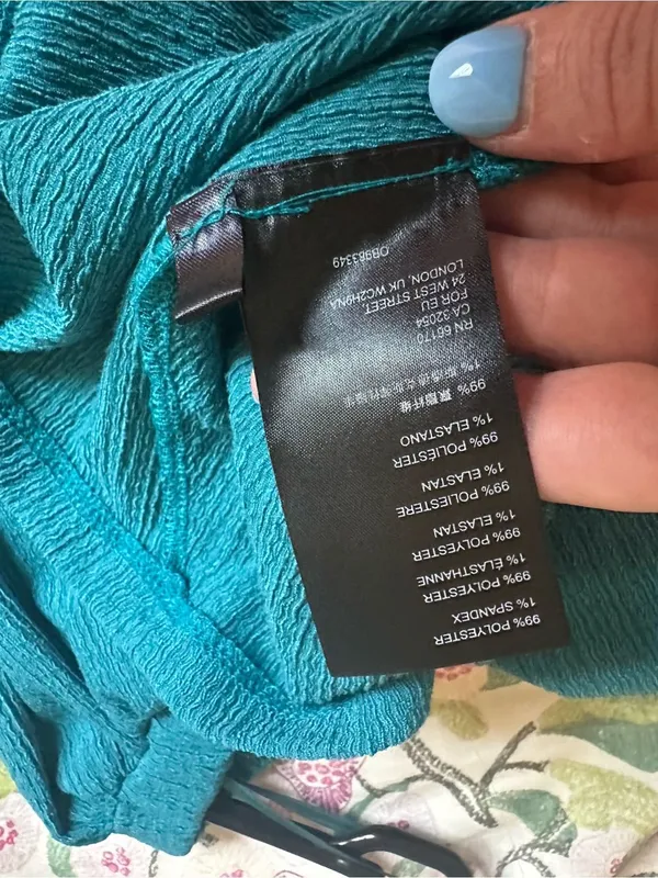 By Anthropologie Elodie peasant top teal size medium - Image 4