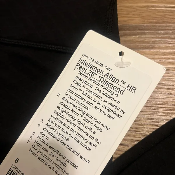 Lululemon Align HR 28” Diamond Black Size 6 - Image 5
