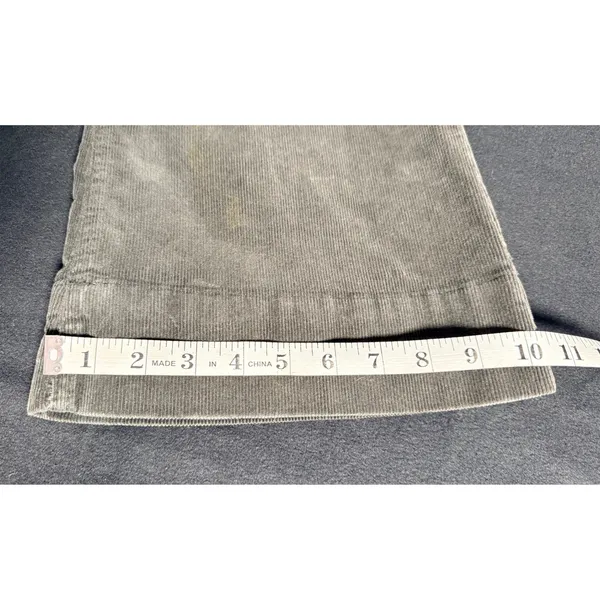 HM Women Olive Green Gray Corduroy High Waist Wide Leg Flare Pocket Pants 8 - Image 10