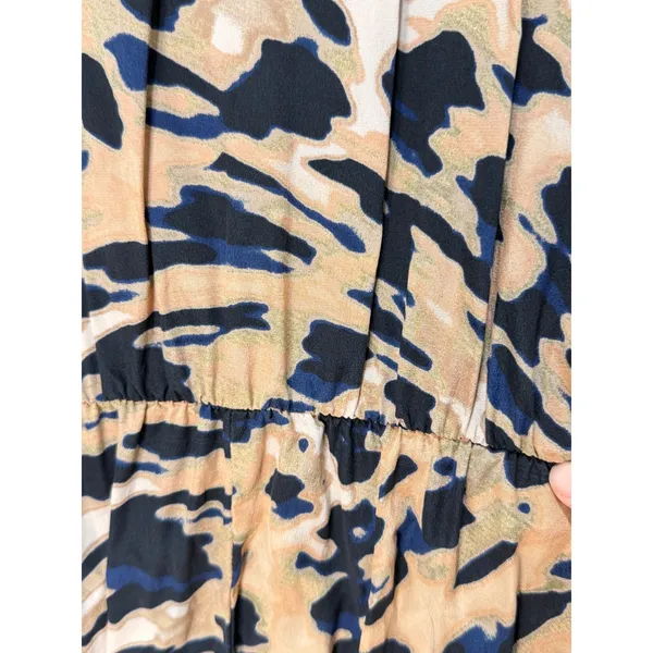 Flawed Karina Grimaldi abstract animal Print culotte jumpsuit elastic waist‎ - Image 5