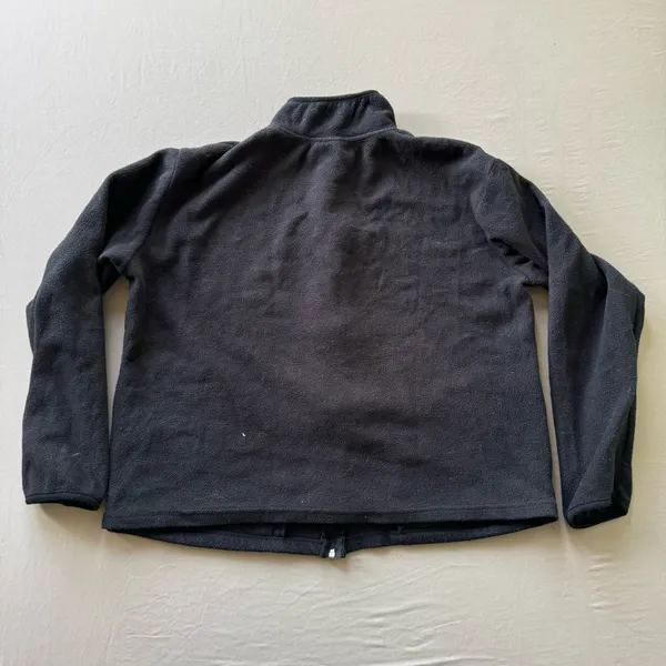 Vintage Fleece Zip Up Jacket Black Size L - Image 7