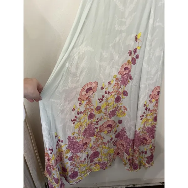 Intimately Free People Blue Floral Embrace It Maxi Dress Open Back S Square Neck - Image 9