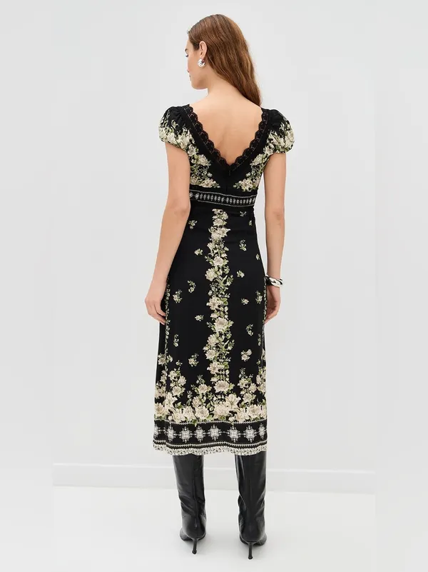 Alice + Olivia Rose Free Falling Floral Lace Midi Dress Size 10 NWT $695 - Image 2