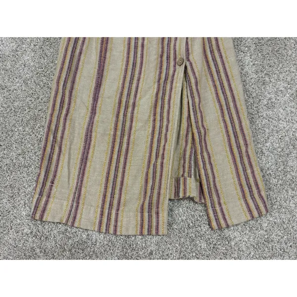 Free People Ultraviolet Midi Cotton Linen Cutout Striped Dress Size SP - Image 4