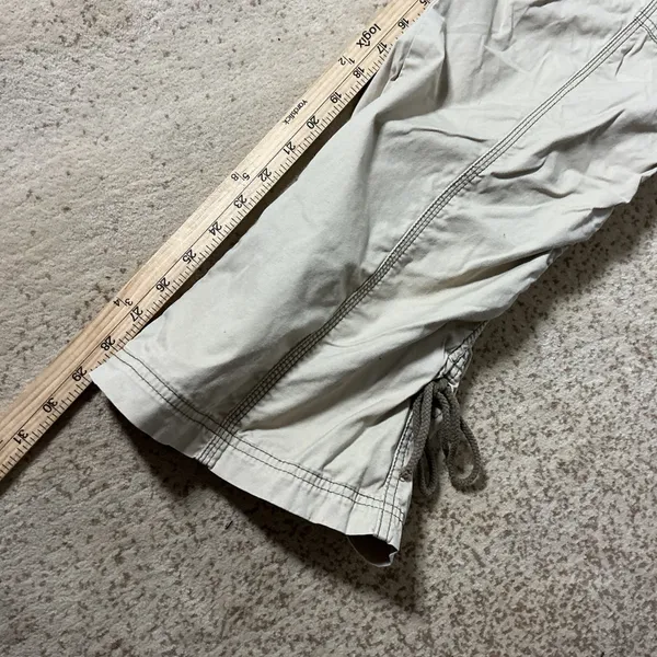Zenim Y2K Embroidered Cargo Pants Women 14 Tan Studded Utility Gorpcore 08TAN - Image 4