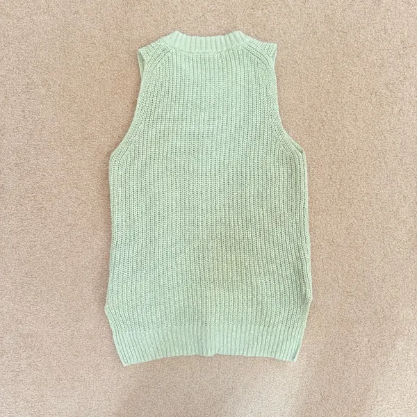 Madewell Mint Green Cotton Shaker Sleeveless Knit Sweater Vest Tank XXS - Image 4