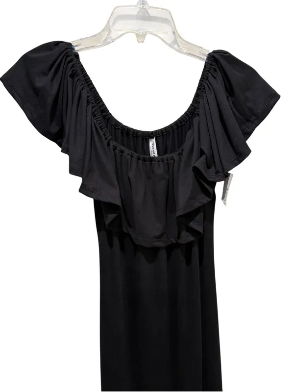 24seven Ruffle Off Shoulder Maxi Dress Black Women’s Size Large Stretch - Image 3