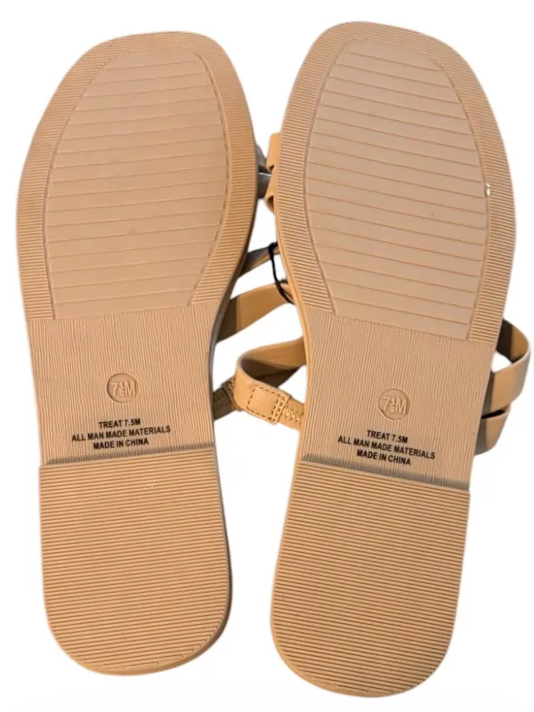 RACHEL ZOE Women's Tan Slide Strappy Sandals Size 7 1/2 M NWT - Image 4