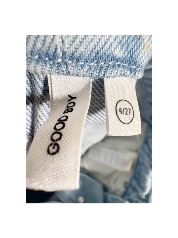 Good American Good Boy Straight leg Ankle Slit Jeans Size 27 - Image 8
