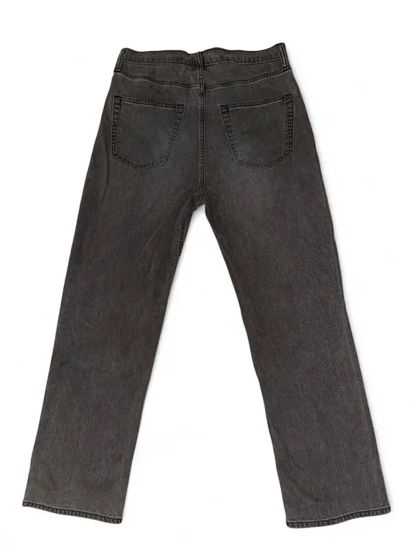Gap Women's Black/Gray High-waisted Straight-leg Jeans - Image 2