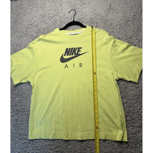 Nike Air Womens M Boxy Tee Shirt Loose Crop Yellow Black Short Sleeve - Image 4