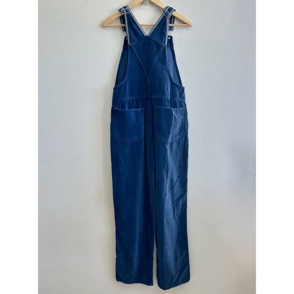 American Vintage XHILARATION Vintage Y2K Velour Navy Blue Relaxed Leg Jumpsuit Womens Medium - Image 2