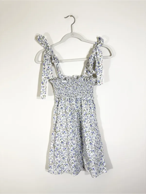 Reformation Dawson Floral Linen Smocked Mini Dress Size XS - Image 4