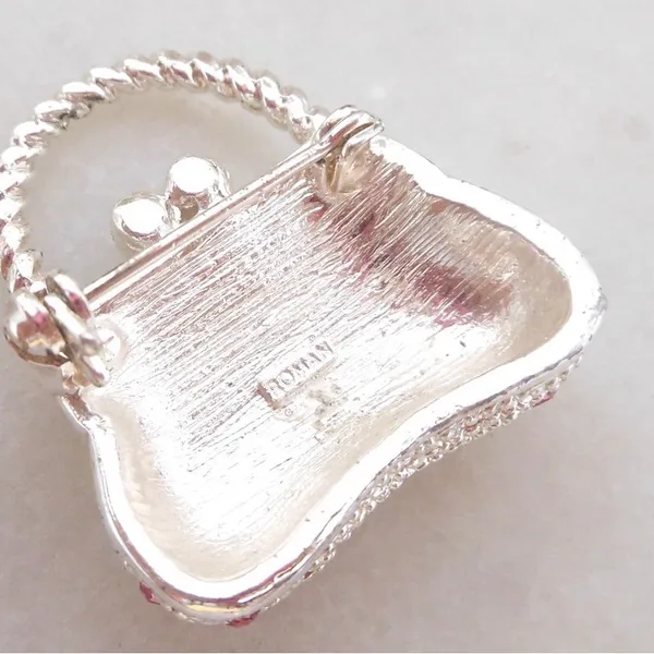Roman Vintage Mini Handbag Purse Brooch - Image 8