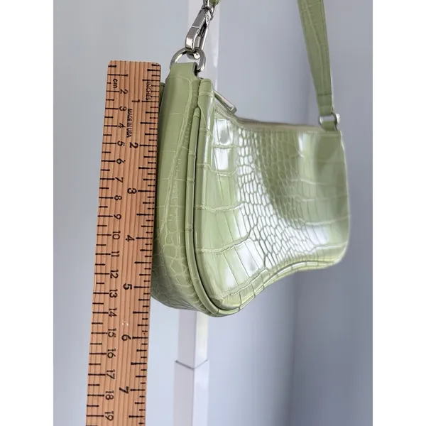 JW Pei Eva Shoulder Bag Yellow Green Croc Vegan Leather Zip Handbag Women’s A24 - Image 7