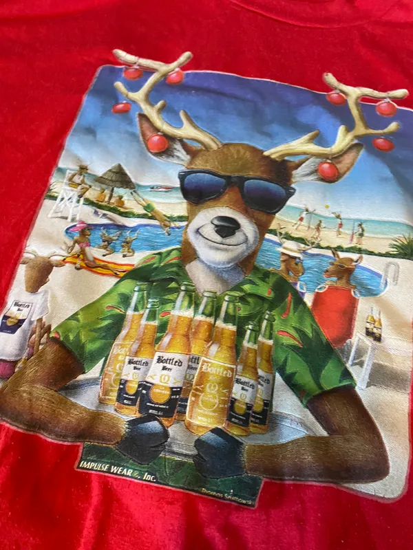 reindeer on beach Tshirt Size XXL - Image 7