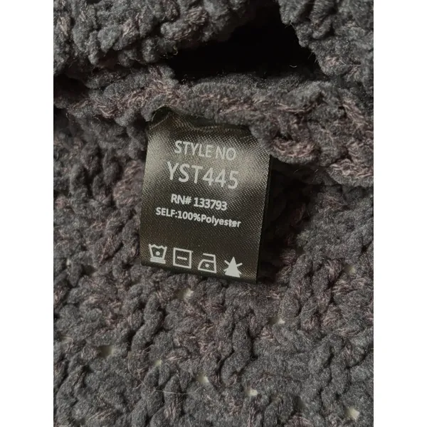 Anthropologie POL Women's Black Chunky Cable Knit Open Front cardigan Size‎ M - Image 6