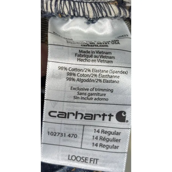 Carhartt Womens‎ Rugged Flex Loose Fit Straight Leg Jeans 14 Regular Dark Wash - Image 6