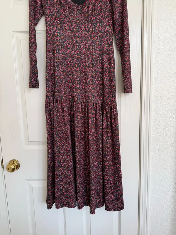 Anthropologie HUTCH Chase Tiered Long Sleeve Floral Midi Cottage‎ Dress S NWT - Image 4