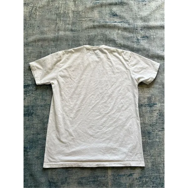 Glittering South White Tan Leopard Print Lightning Bolt Western Tee Large - Image 2