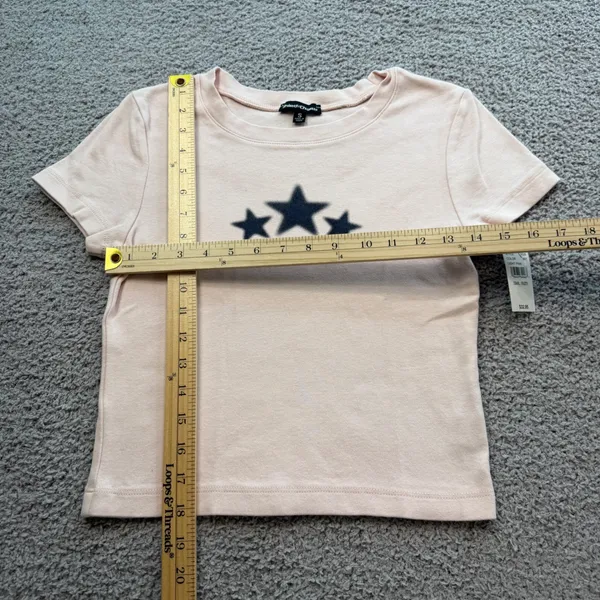 Third Charm PacSun Women Light Pink Star Graphic Baby Tee Shirt Small Crop NWT - Image 3