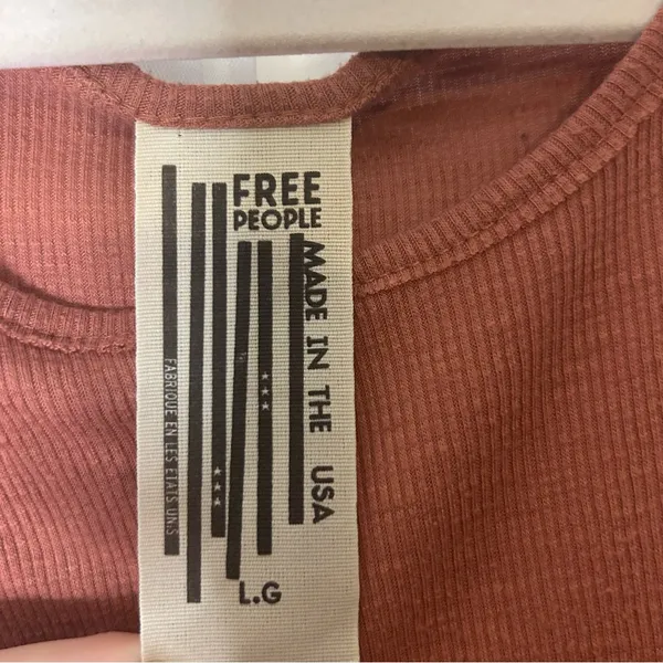 Free People Rust Ribbed Tank Top - Image 3