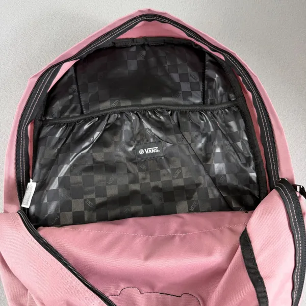 Vans Realm Backpack Pink Off The Wall Logo School Bag Laptop Sleeve Canvas - Image 3