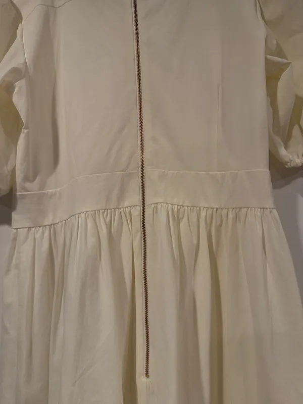 Rachel Parcell Cream Square Neck Puff Sleeve Midi‎ Dress medium - Image 7